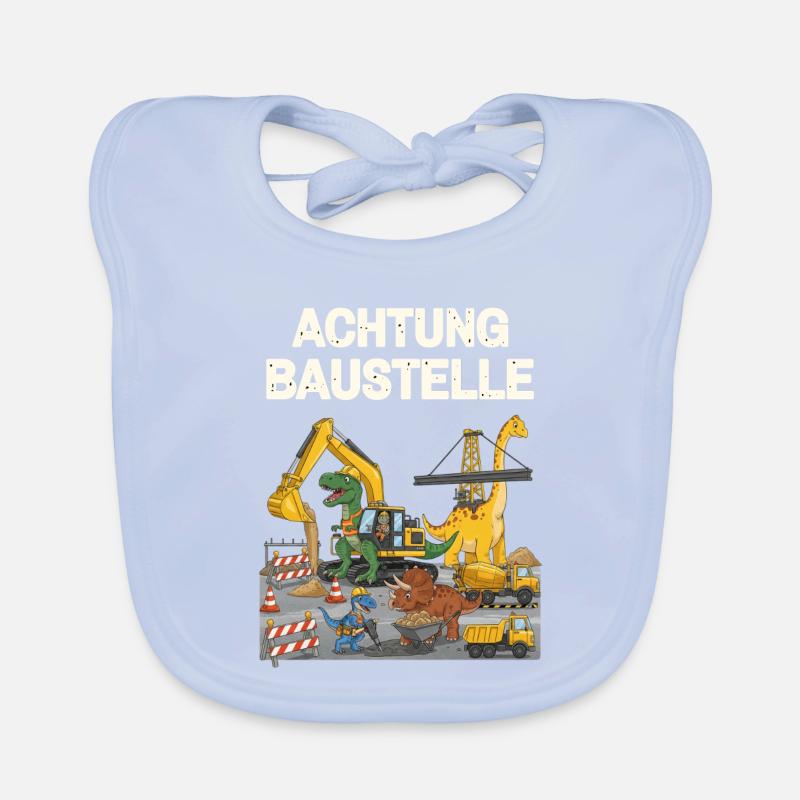 Dinosaur Construction Site Organic Baby Bibs