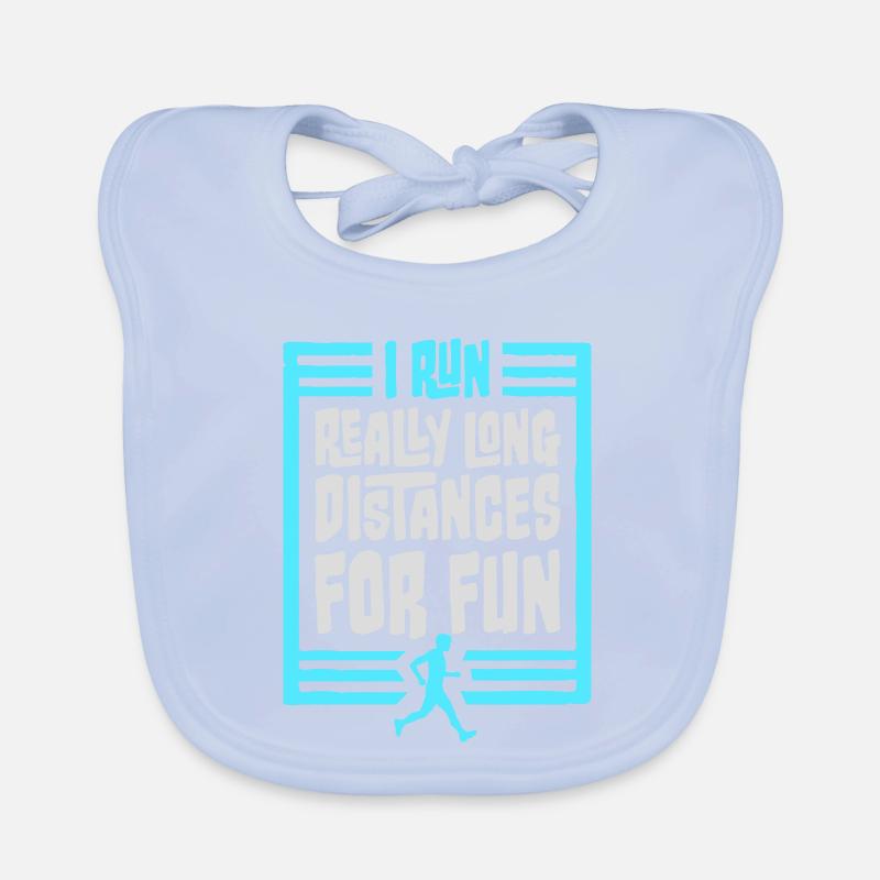 I Run Really Long Distances For Fun Marathon Sport Organic Baby Bibs