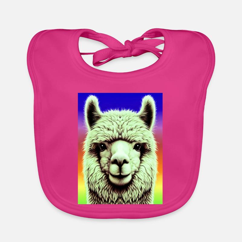 Alpaga - Bavoir bio Bébé - fuchsia