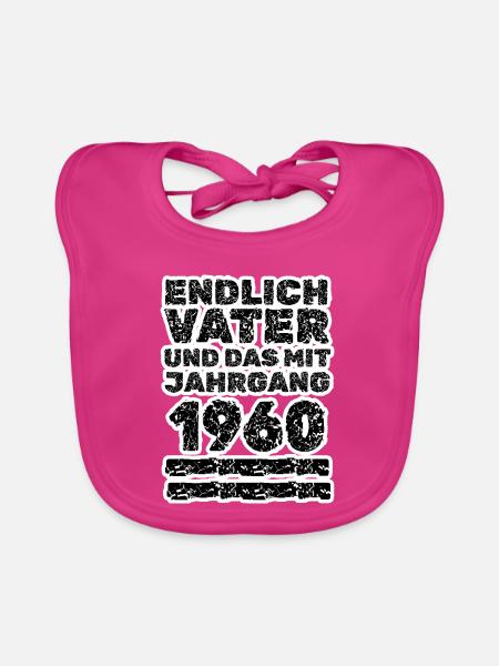 Geboren 1960 - Baby Bio-Lätzchen - Fuchsia