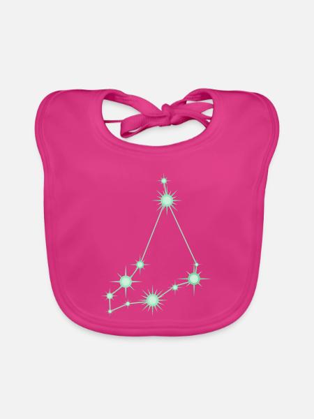 Steinbock-Stern Sternbild Tierkreiszeichen Grün - Baby Bio-Lätzchen - Fuchsia - Vorne