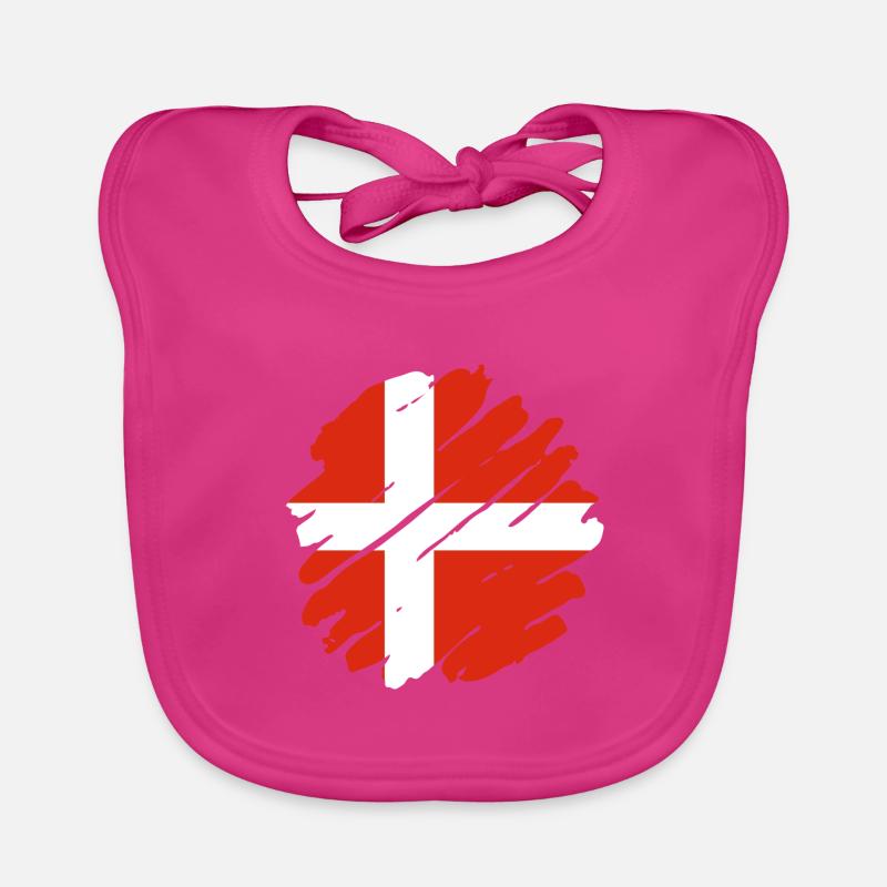 Danemark Drapeau Scandinavie Drapeau danois Voyage Bavoir bio Bébé