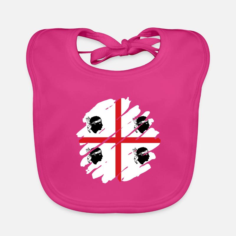Drapeau de la Sardaigne Drapeau de la Sardaigne Drapeau de la Sardaigne Bavoir bio Bébé