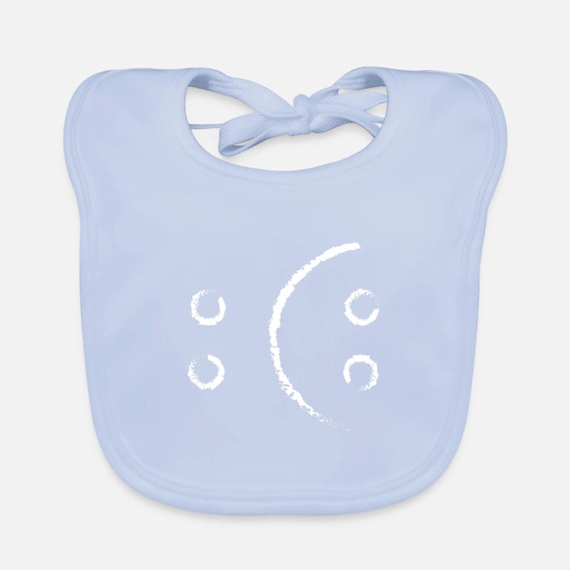 fröhlich oder traurig deine Entscheidung-weiß Baby Bio-Lätzchen