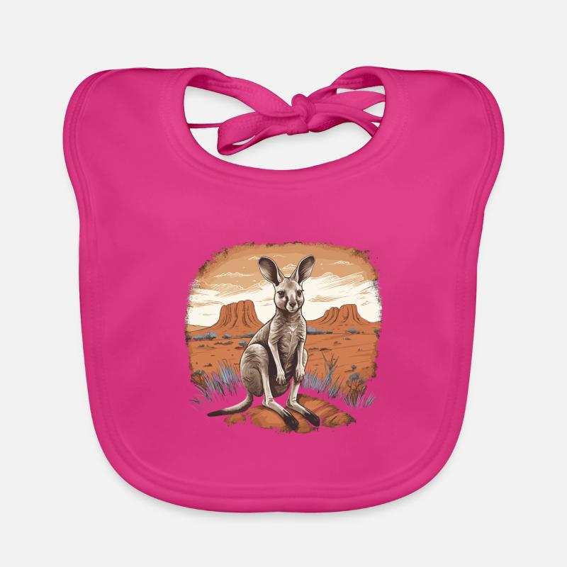 Känguru Baby Känguru Beuteltier Kangaroo Baby Bio-Lätzchen