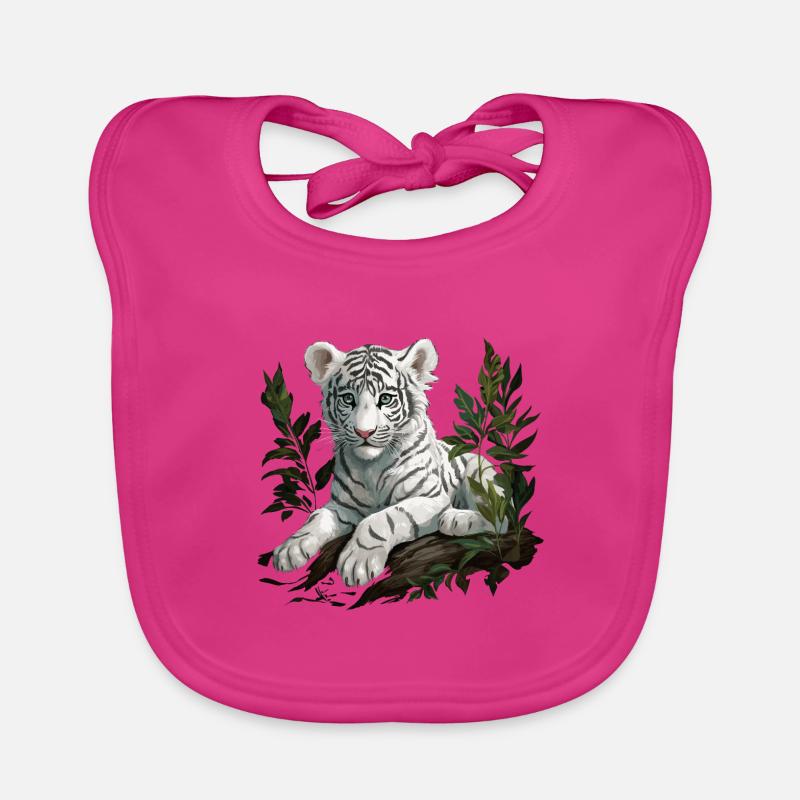 White Tiger Wildcat Jungle Organic Baby Bibs