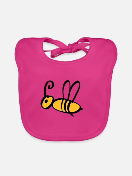 bee / honeybee 2c - Bavoir bio Bébé - fuchsia - Devant
