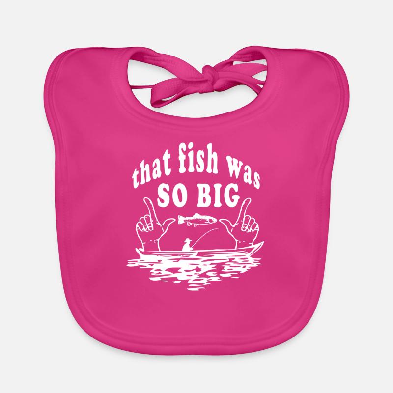 Gros poisson Blanc - Bavoir bio Bébé - fuchsia