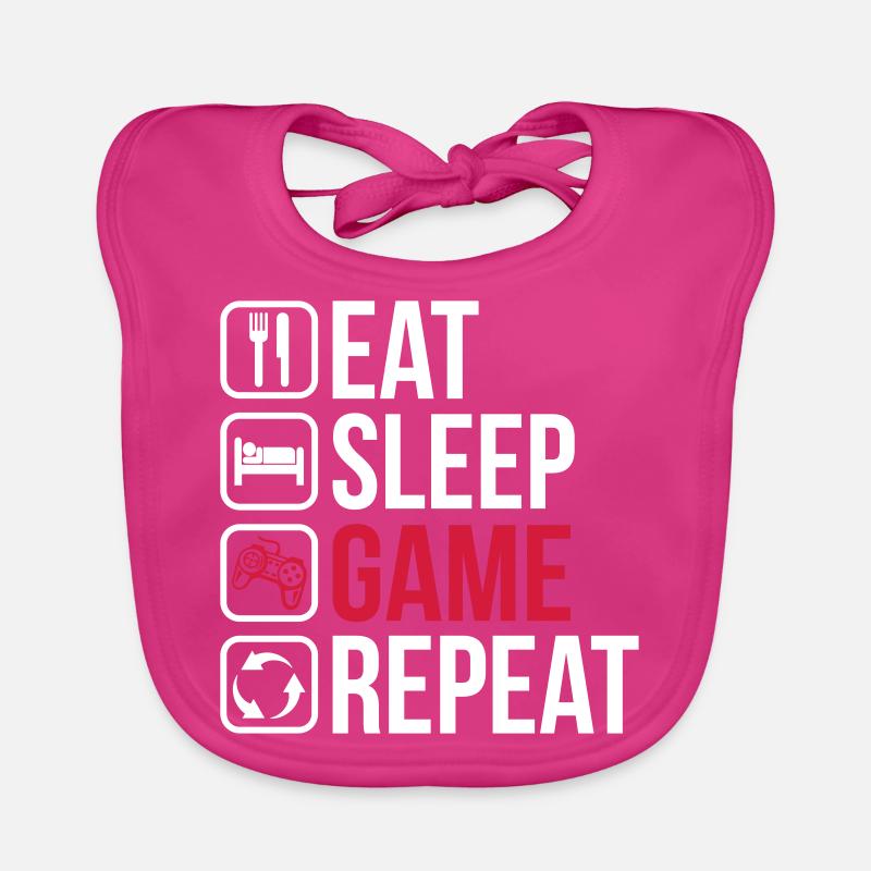 Mangez Sleep Game Repeat Bavoir bio Bébé