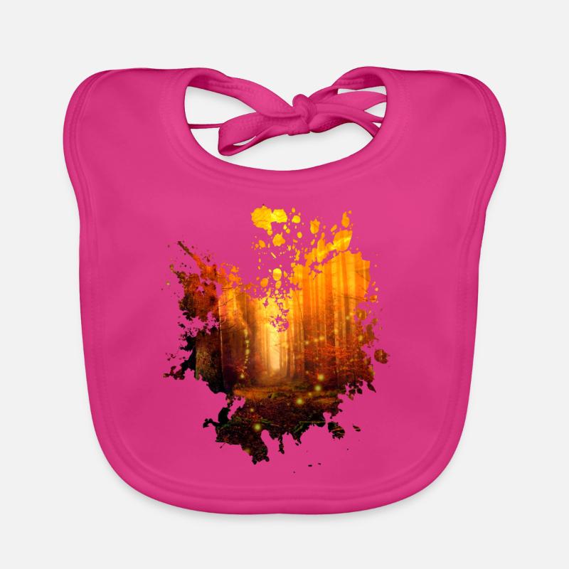 Bunter Herbst Fleck Herbstwald Splash Geschenk Baby Bio-Lätzchen