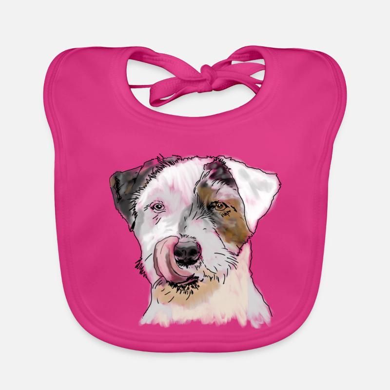 Terrier - Baby Bio-Lätzchen - Fuchsia