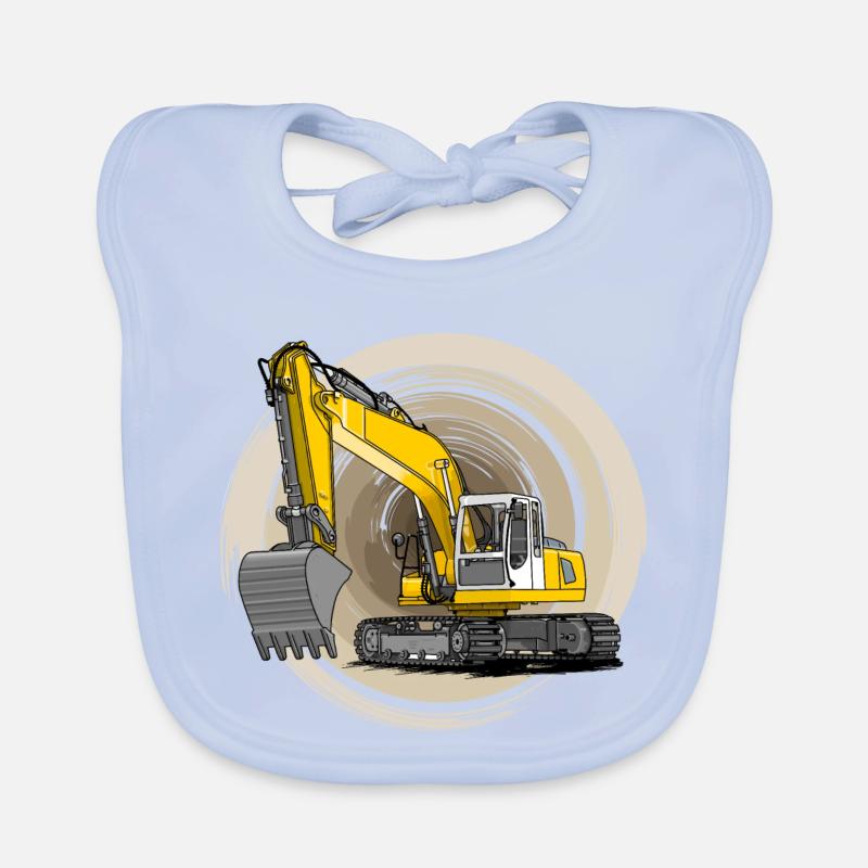 Bagger, Löffelbagger Baby Bio-Lätzchen