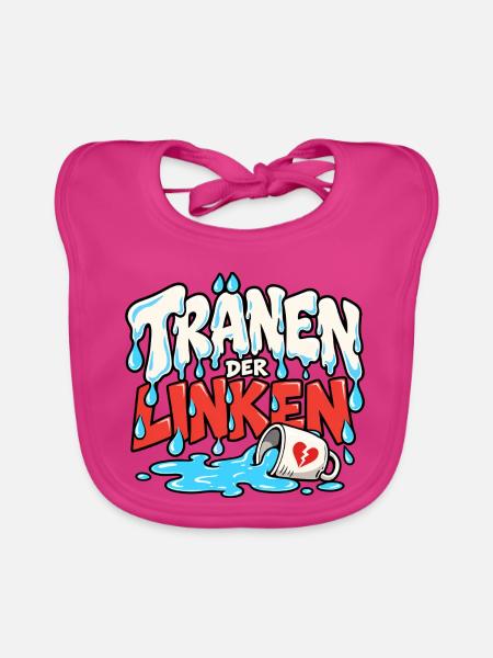 Tränen der Linken Linke Tränen - Baby Bio-Lätzchen - Fuchsia - Vorne