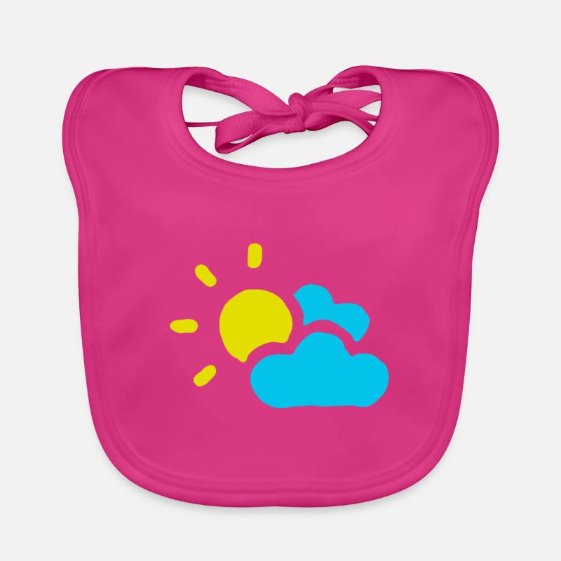 Cloudy sun clouds sky summer spring Organic Baby Bibs