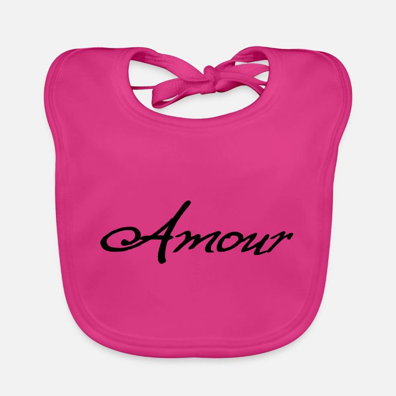 Amour - Bavoir bio Bébé - fuchsia