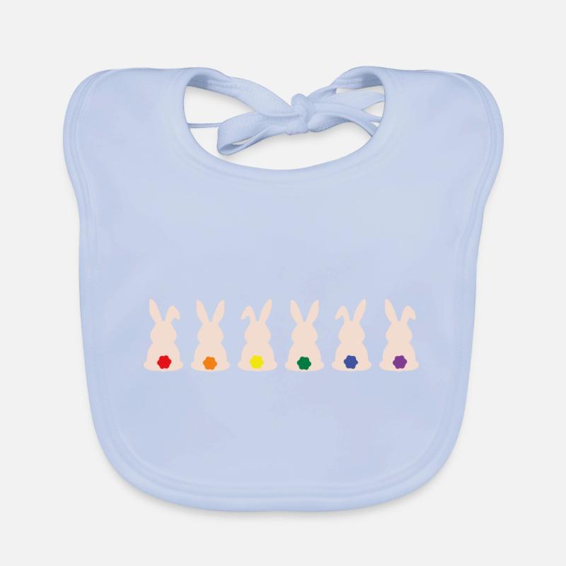Regenbogen-Häschen Baby Bio-Lätzchen