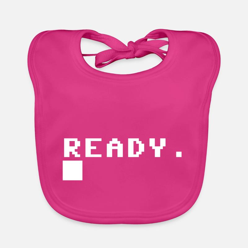 C64 Gamer Geschenk Idee Retro Computer - Baby Bio-Lätzchen - Fuchsia