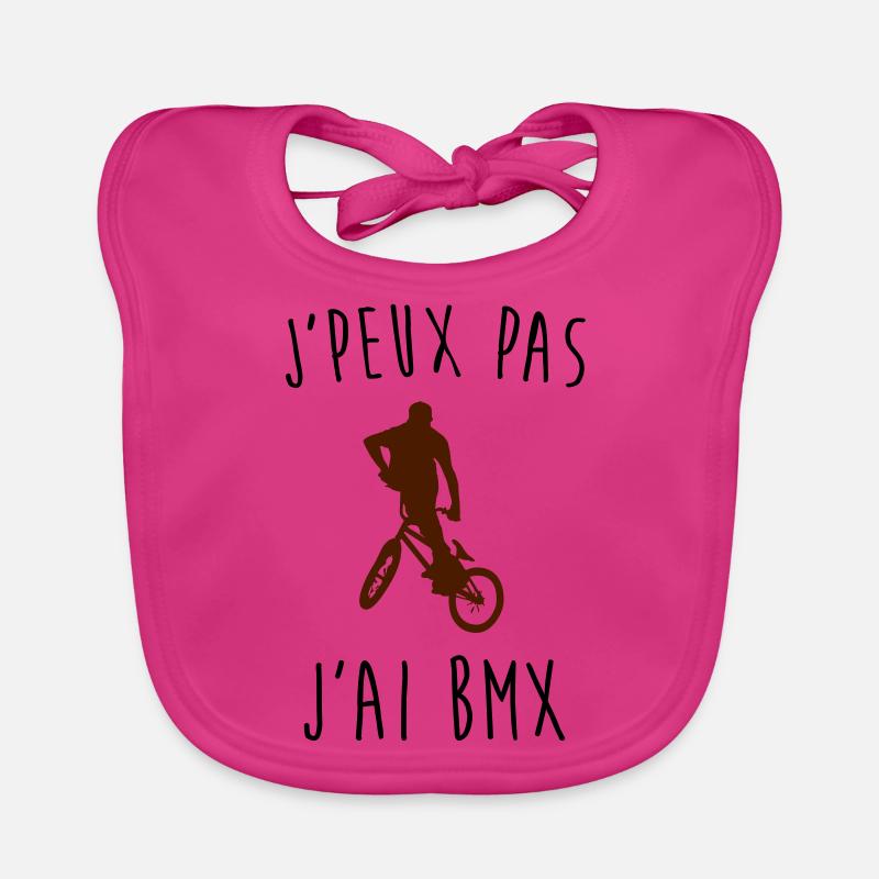 j'peux pas j'ai bmx - Bavoir bio Bébé - fuchsia