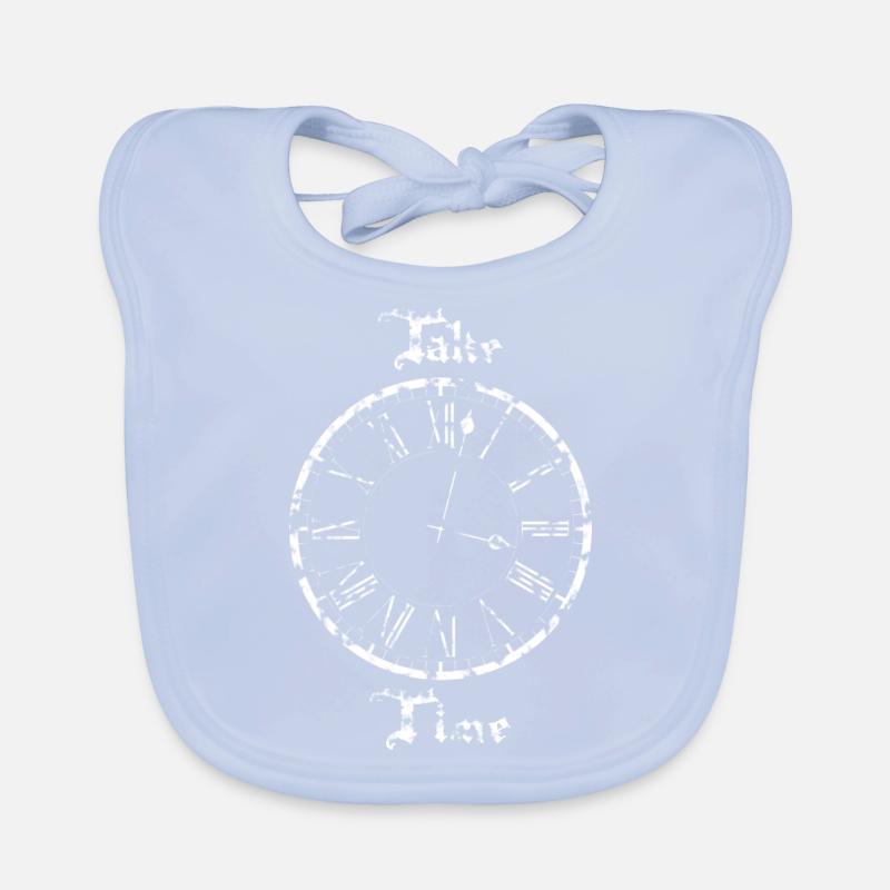 Take Time 5 o'clock Clock white Organic Baby Bibs