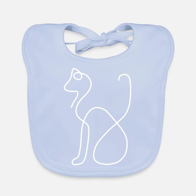 one line Katze Baby Bio-Lätzchen
