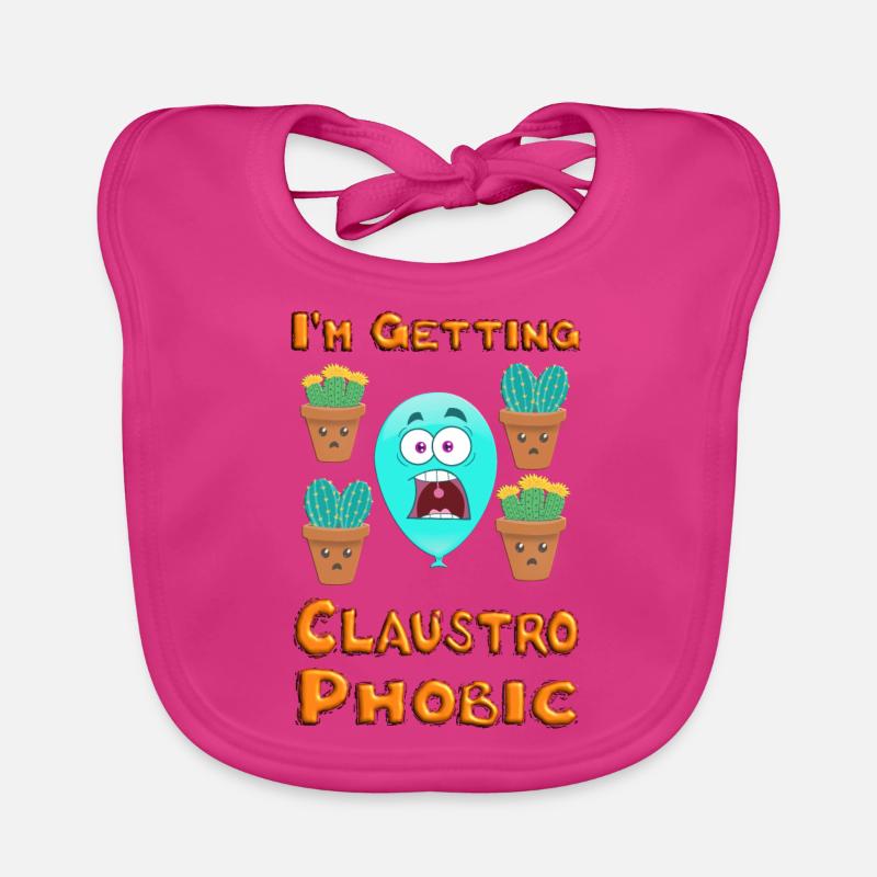 I'm getting Claustrophobic - cacti cactus balloon Organic Baby Bibs