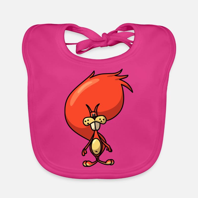 Comic Squirrel Organic Baby Bibs
