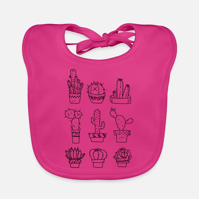 6 different cacti Organic Baby Bibs