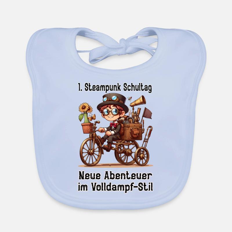 First Steampunk School Day Organic Baby Bibs