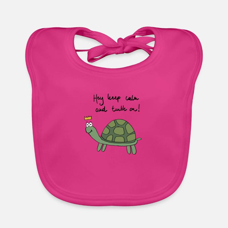 tortue - Bavoir bio Bébé - fuchsia