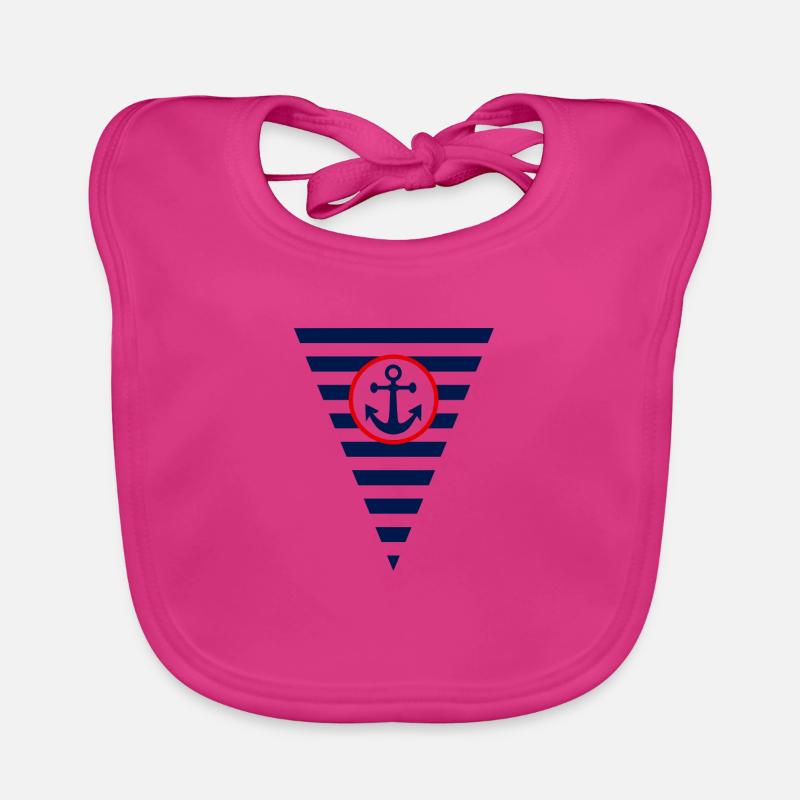 Drapeau,ancre, maritime Bavoir bio Bébé