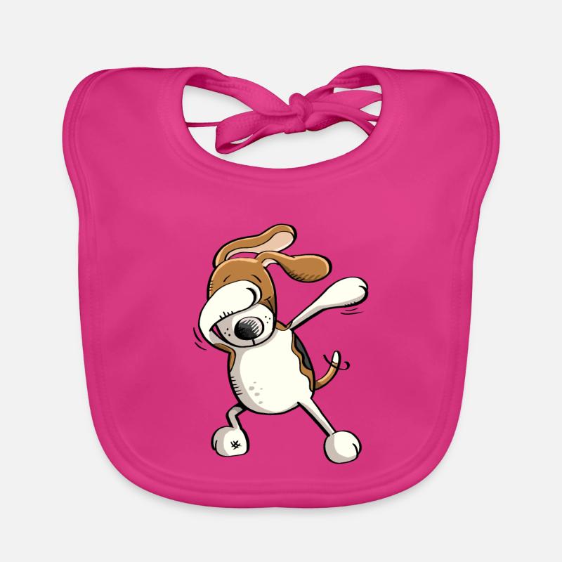 Funny Dab Dance Beagle - Hund - Comic - Geschenk Baby Bio-Lätzchen
