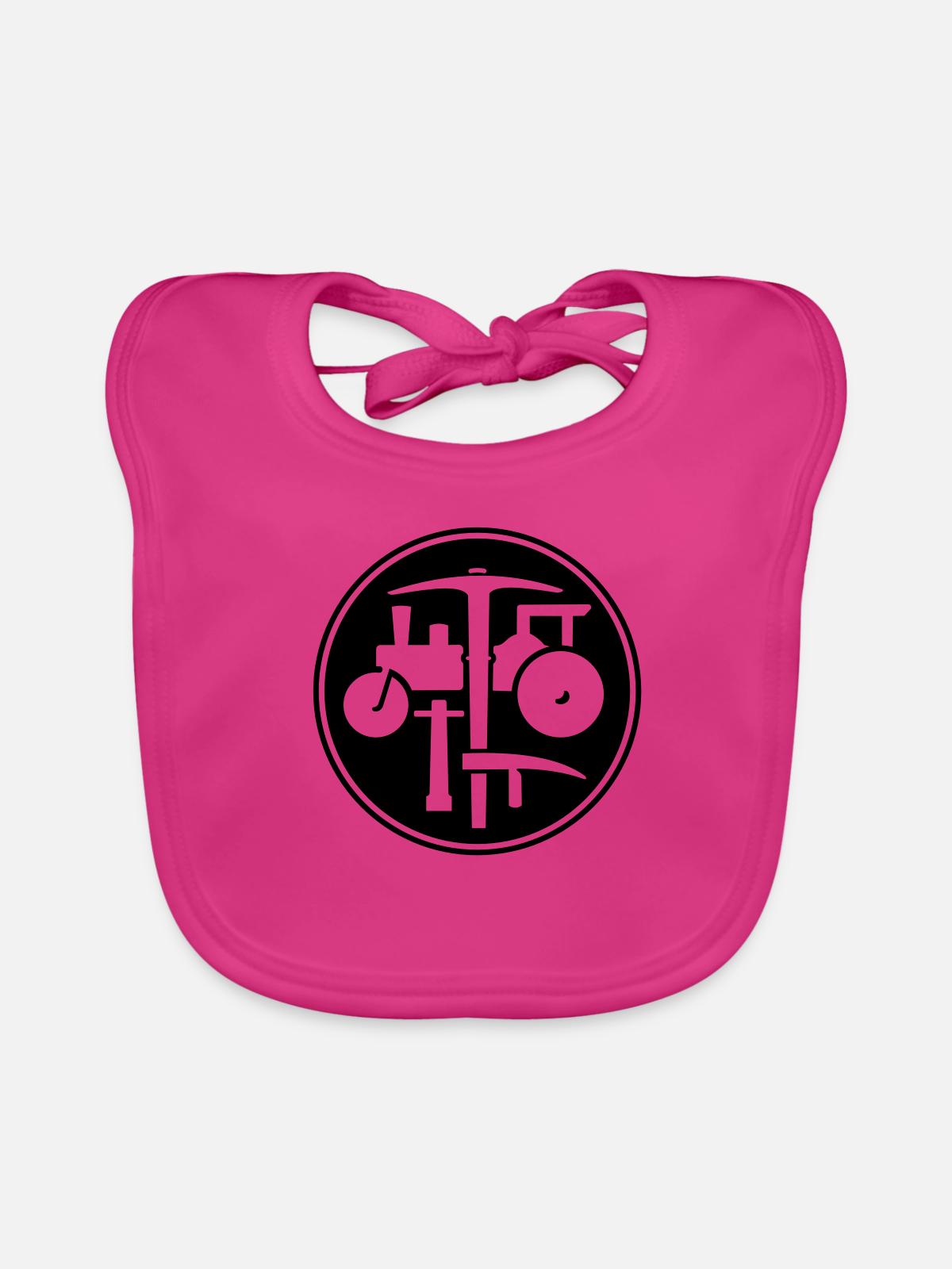 Pflasterer - Baby Bio-Lätzchen - Fuchsia - Vorne