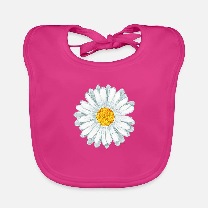 marguerite - Bavoir bio Bébé - fuchsia