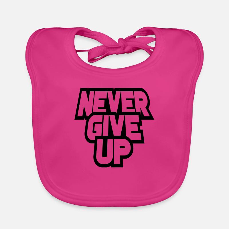 durchhalten cool never give up durchgestrichen log Baby Bio-Lätzchen