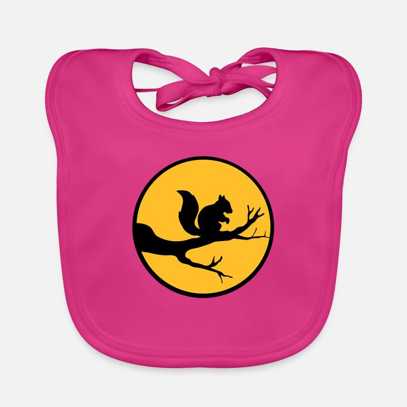moon circle round night shadow branch black eichhoe Organic Baby Bibs
