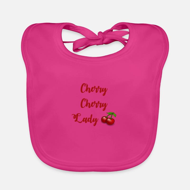 "Cherry Cherry Lady" empreinte - Bavoir bio Bébé - fuchsia