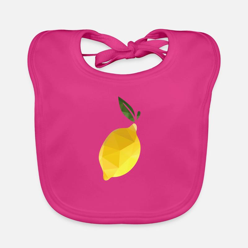 Drôle de polygone citron - Bavoir bio Bébé - fuchsia