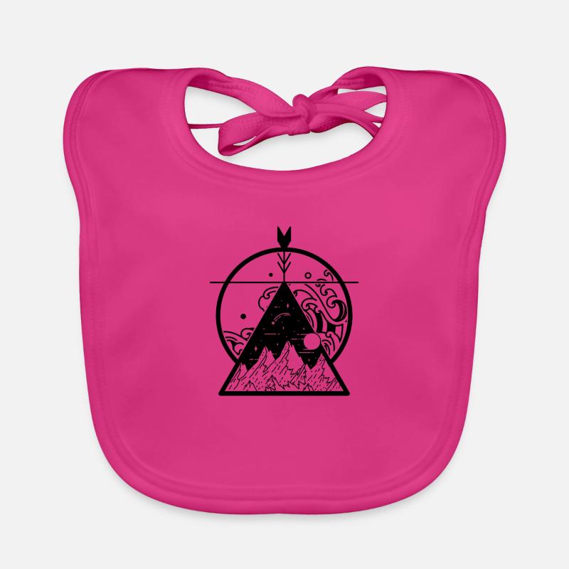 Art géométrique - Bavoir bio Bébé - fuchsia