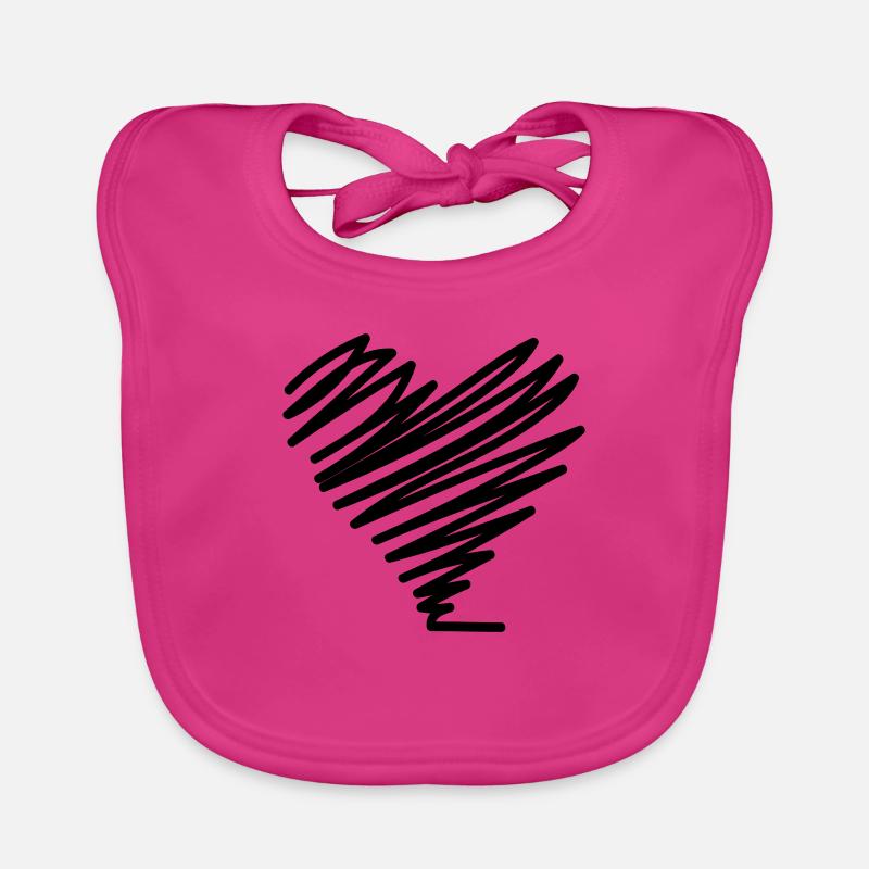 mon coeur - Bavoir bio Bébé - fuchsia