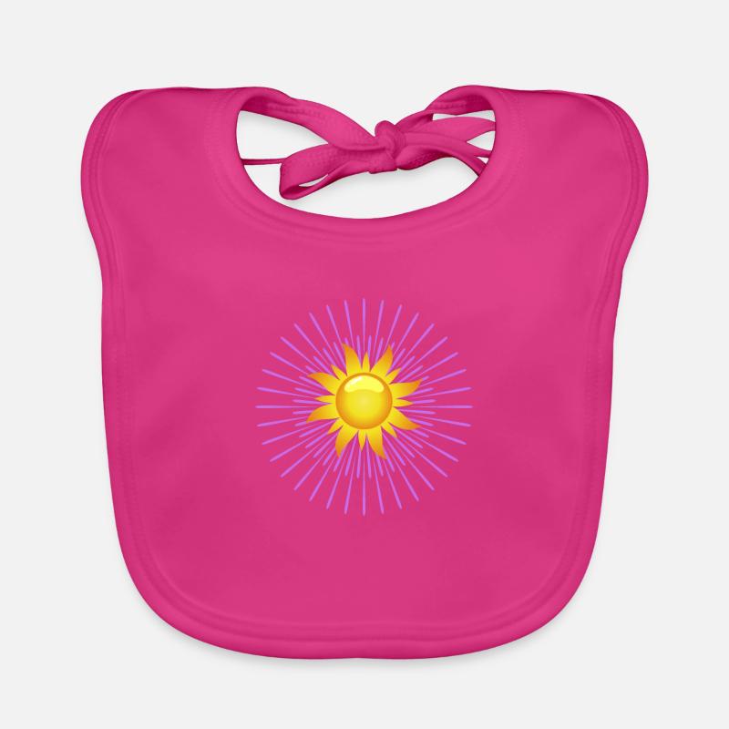 soleil - Bavoir bio Bébé - fuchsia