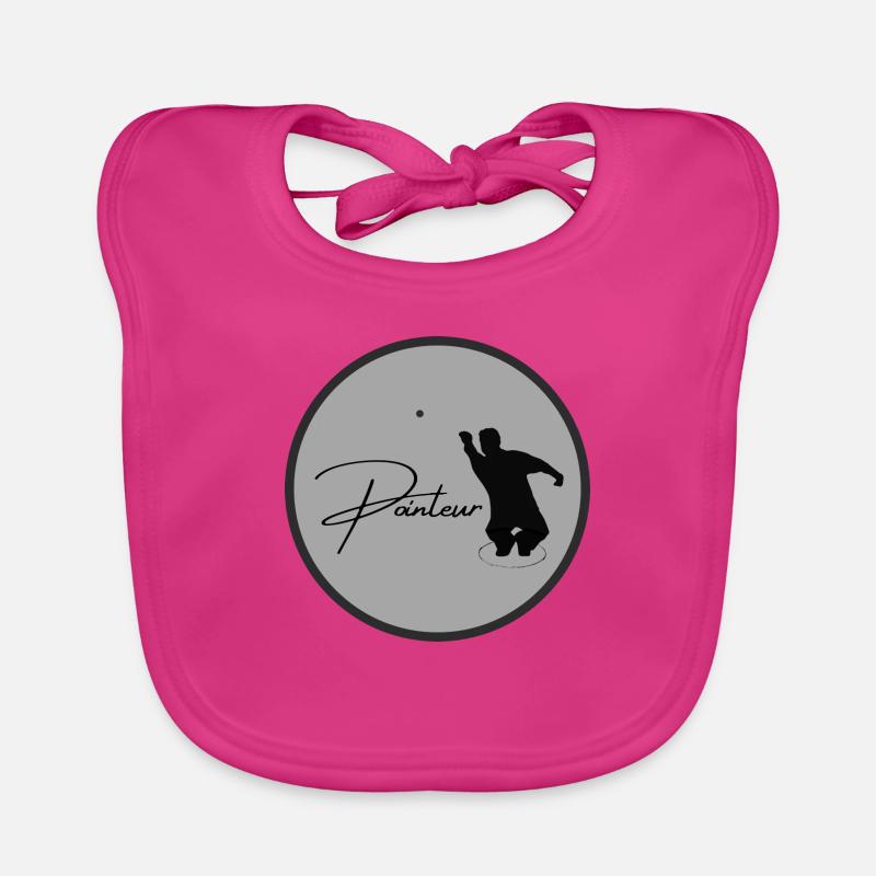 Boule Logo Silhouette Pointeur - Bavoir bio Bébé - fuchsia