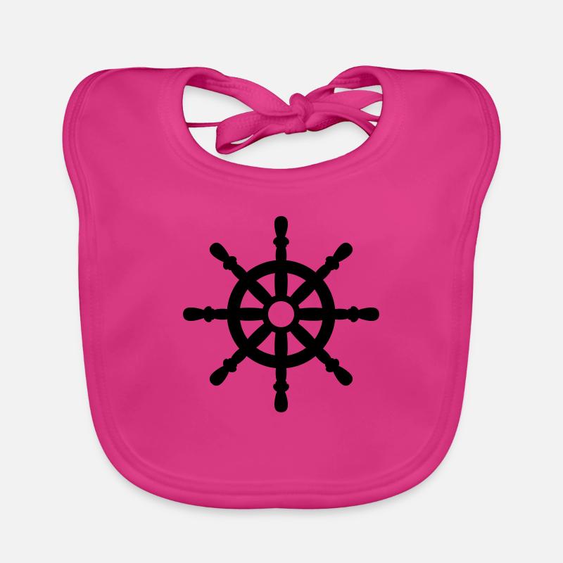Nautical symbol vector ship steering wheel design Organic Baby Bibs