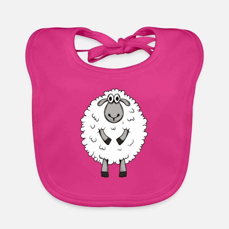Cute German Shepherd Sheep Motif Organic Baby Bibs