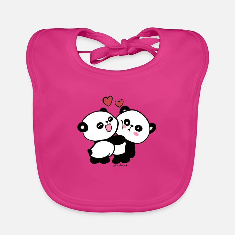 Panda skadouch 2 - Bavoir bio Bébé - fuchsia