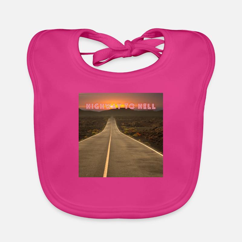 Autoroute vers l’enfer - Bavoir bio Bébé - fuchsia