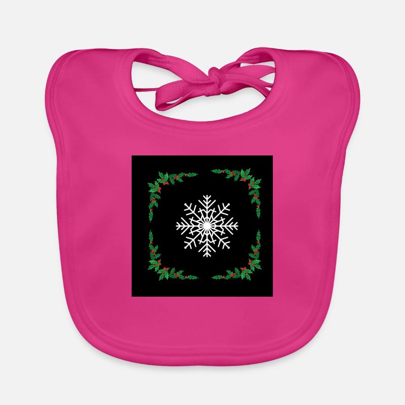 flocon de neige - Bavoir bio Bébé - fuchsia