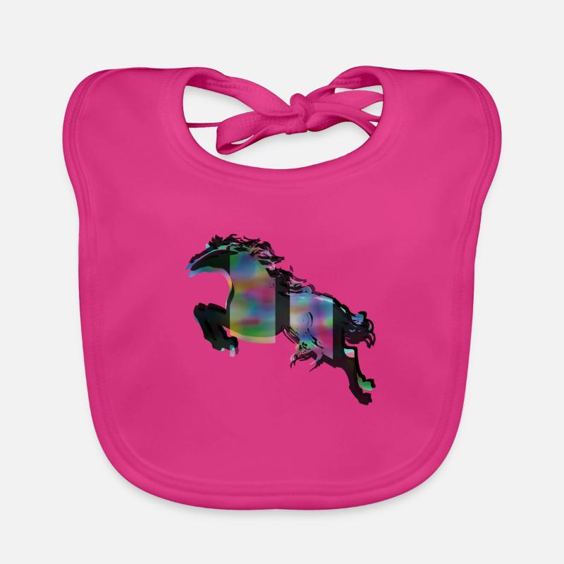Pferd - Baby Bio-Lätzchen - Fuchsia