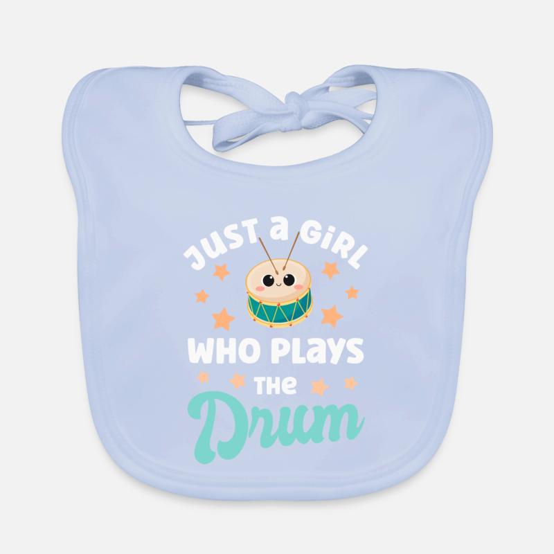 Drum Drum Player Organic Baby Bibs