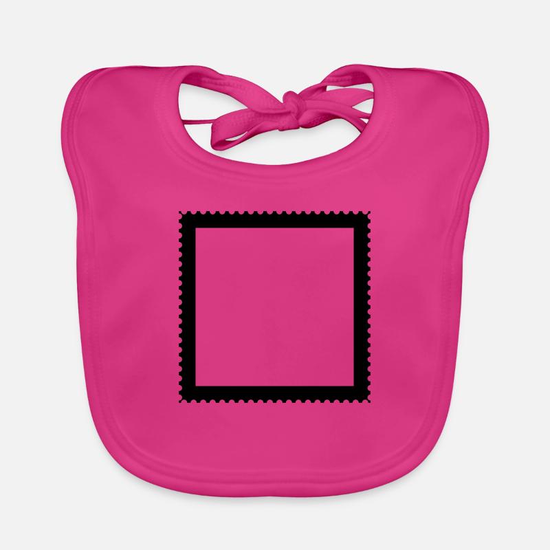 Stamp Square frame for pictures and photos Organic Baby Bibs