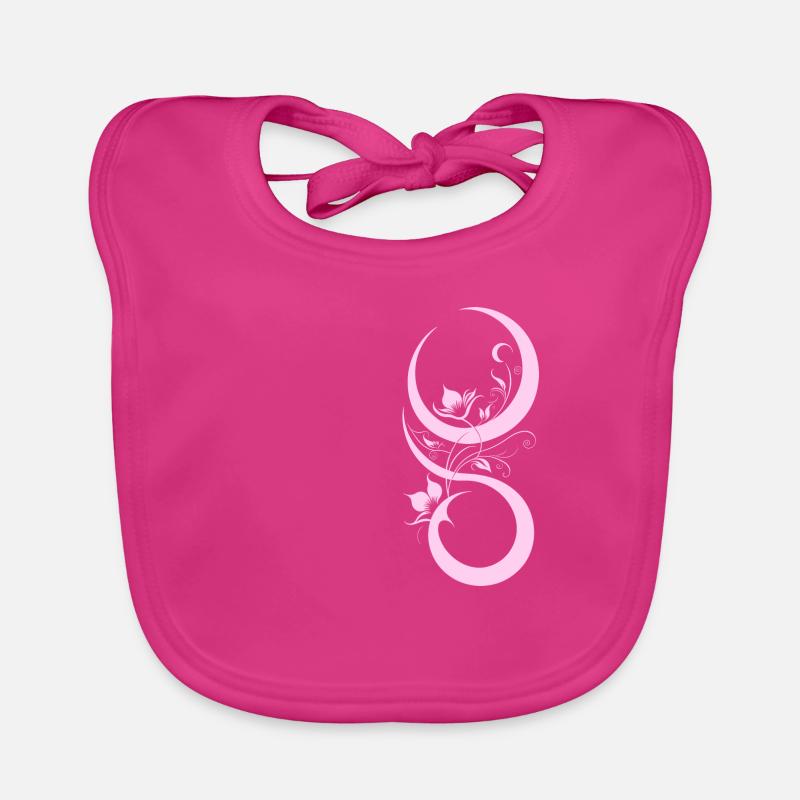 Pink flower and bow pattern Organic Baby Bibs